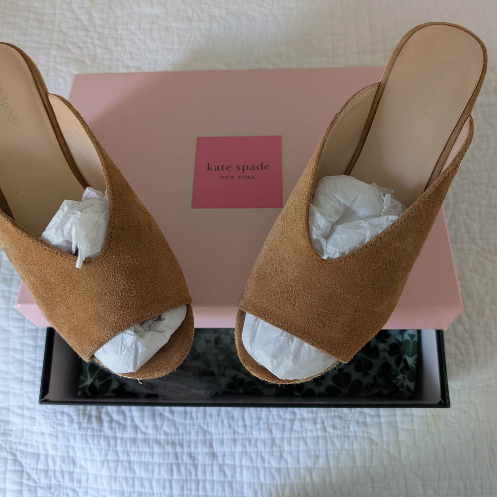 Kate Spade Tan Suede Women's Mules. Women's Size 8 1/2 M